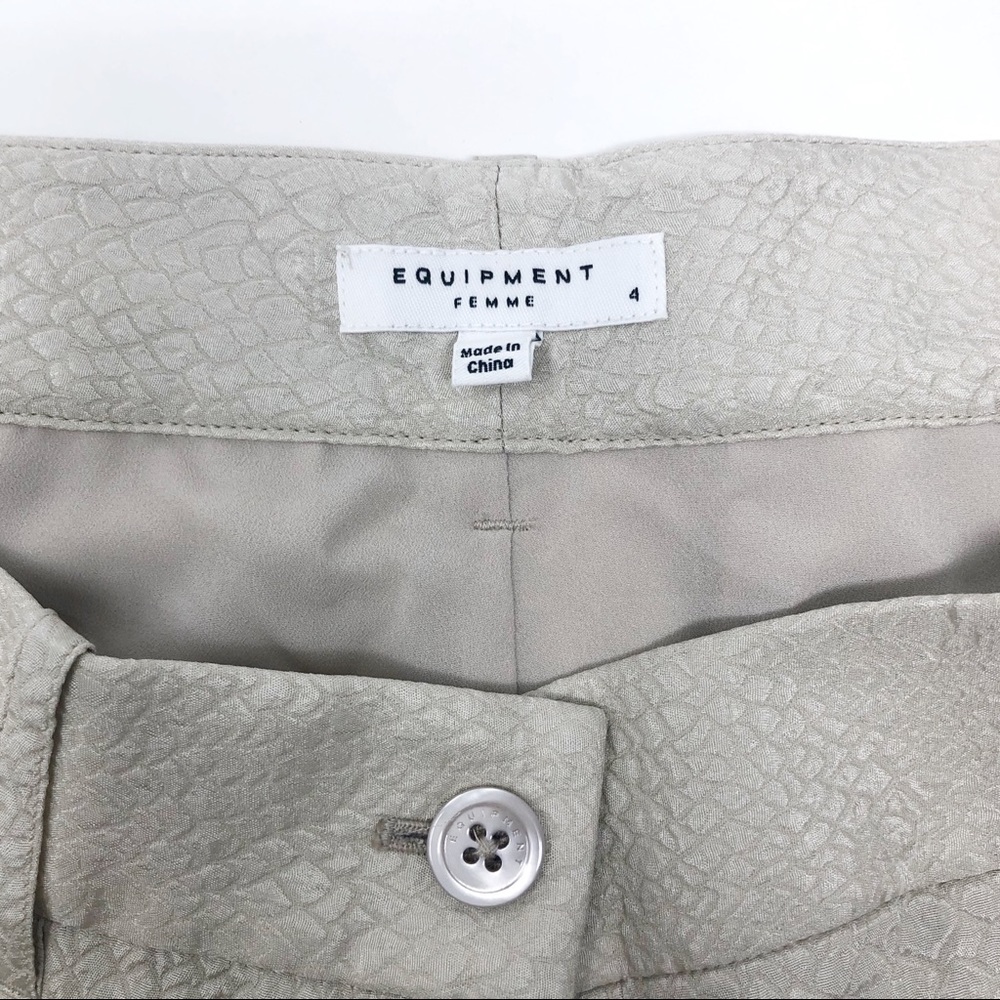 EQUIPMENT Lita Trousers Silk Pants Wide Embossed 4 - Picture 4 of 6